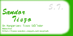sandor tiszo business card